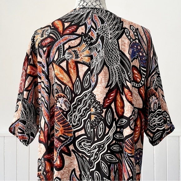 H&M Tribal Print V-Neck Kaftan Dress Size 8 - Picture 9 of 13
